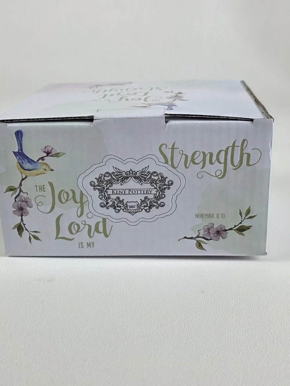 Inspirational Floral Ceramic Mug And Coaster Set - White with Pastel Accents!